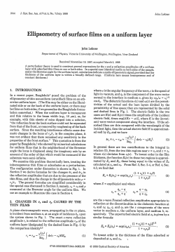 Ellipsometry of surface films on a uniform layer
