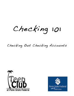 Checking 101 - Penn State Federal Credit Union