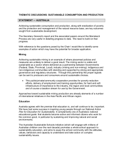 THEMATIC DISCUSSIONS: SUSTAINABLE CONSUMPTION AND