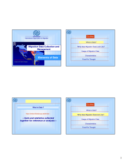 Elements of Data - International Organization for Migration