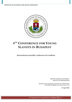 4th conference for young slavists in budapest