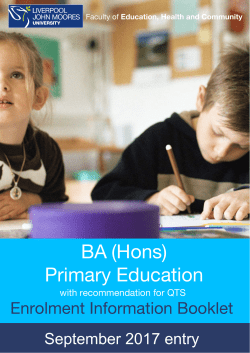BA (Hons) Primary Education