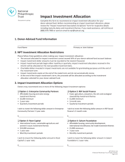 Impact Investment Allocation - National Philanthropic Trust