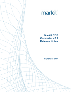 Markit CDS Converter v2.2 Release Notes