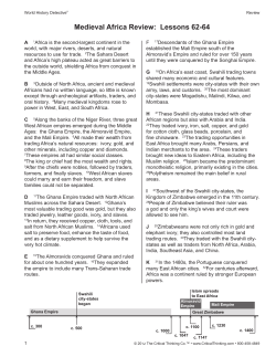 Medieval Africa Review: Lessons 62-64