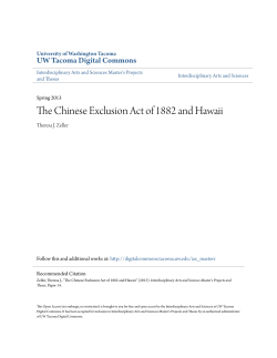 The Chinese Exclusion Act of 1882 and Hawaii