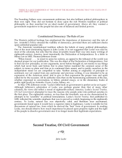 Second Treatise, Of Civil Government - jb