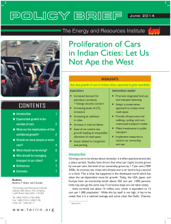 Proliferation of cars in Indian cities