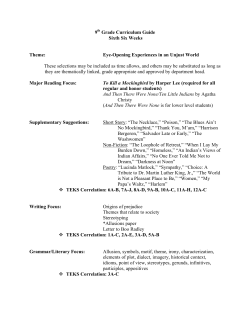 9th Grade Curriculum Guide Sixth Six Weeks