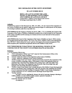 Use By-Law - Dufferin County Museum and Archives