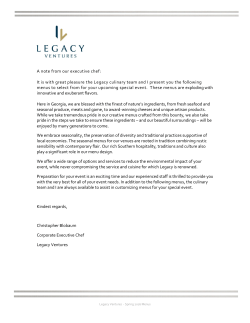 A note from our Executive Chef, Christopher Blobaum: