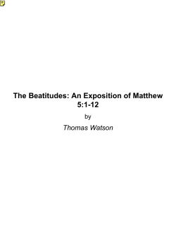 The Beatitudes: An Exposition of Matthew 5:1-12