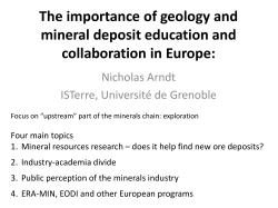 The importance of geology and mineral deposit education and