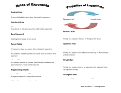 Product Rule Quotients Rule Zero Exponent Power Rules Negative