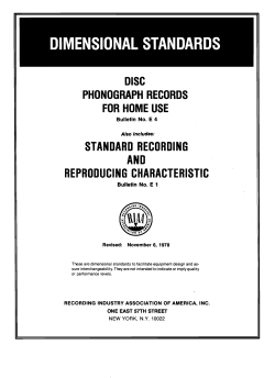 STANDARD RECORDING AND REPRODUCING CHARACTERISTIC