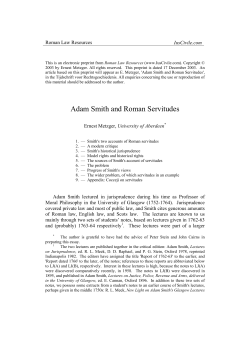 Adam Smith and Roman Servitudes