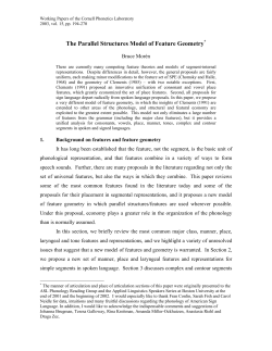The Parallel Structures Model of Feature Geometry