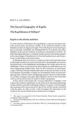 The sacred geography of Kapila