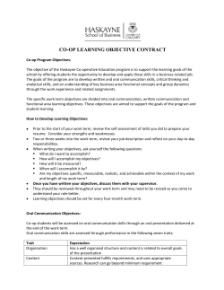 co-op learning objective contract