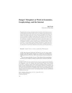 Danger! Metaphors at Work in Economics, Geophysiology, and the
