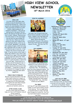 Newsletter 18th March 2016