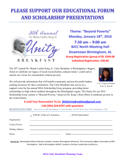 MLK Unity Breakfast Organizers Announce 30th Anniversary Theme