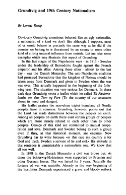 Grundtvig and 19th Century Nationalism