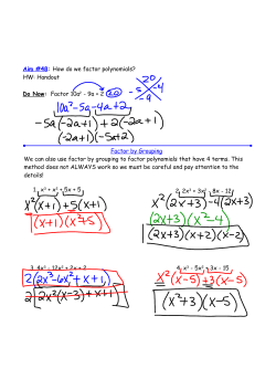 Aim #48: How do we factor polynomials?