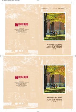 professional achievements - Frostburg State University