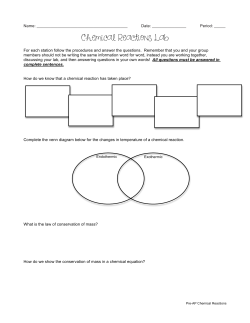 Chemical Reactions Lab