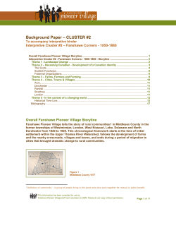 Scope of the story - Fanshawe Pioneer Village