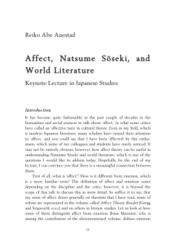 Affect, Natsume Sōseki, and World Literature