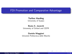 FDI Promotion Policy and Comparative Advantage