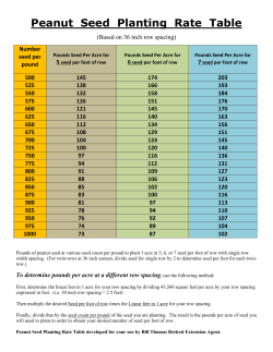 Peanut Seed Planting Rate Table