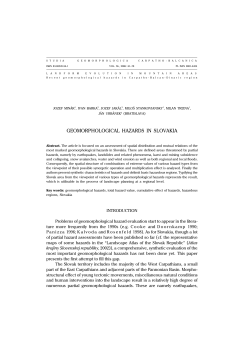 geomorphological hazards in slovakia