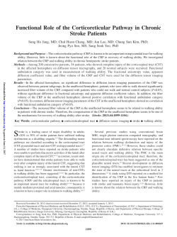 Functional Role of the Corticoreticular Pathway in Chronic Stroke