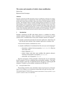 The syntax and semantics of relative clause
