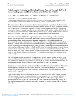 Metallographic Sectioning and Grinding Damage Analysis Through