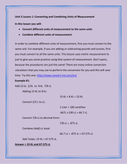 Unit 3 Lesson 1: Converting and Combining Units of Measurement