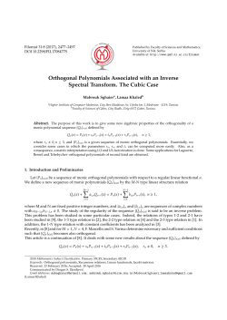 Orthogonal Polynomials Associated with an Inverse - PMF-a
