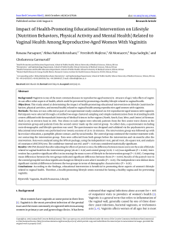 Impact of Health-Promoting Educational Intervention on Lifestyle