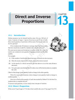 Direct and Indirect Proportions