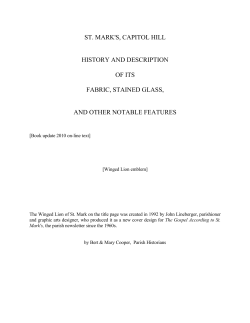 ST. MARK`S, CAPITOL HILL HISTORY AND DESCRIPTION OF ITS