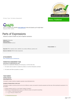 Parts of Expressions