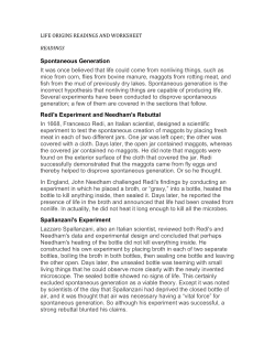 Origins Worksheet