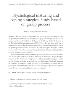 Psychological maturing and coping strategies: Study based on