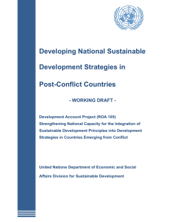 Developing National Sustainable Development Strategies in Post