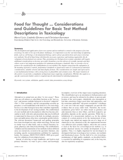 Food for Thought Considerations and Guidelines for