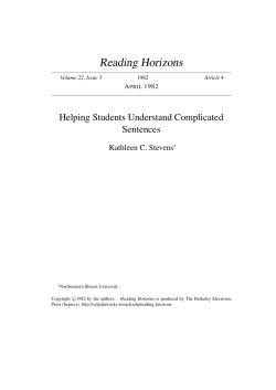 Helping Students Understand Complicated Sentences