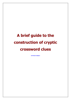 A brief guide to the construction of cryptic crossword clues